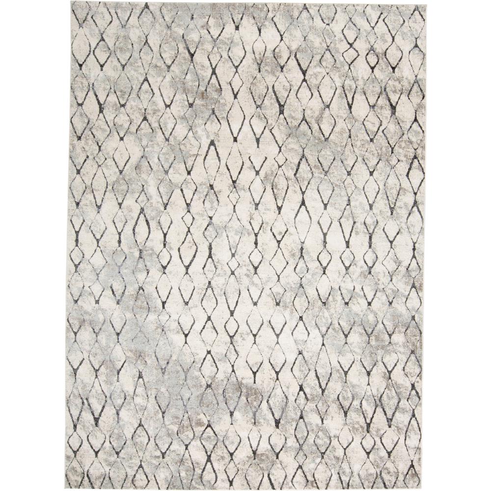 Kano Contemporary Distressed Rug, Ivory/Charcoal, 4ft-3in x 6ft-3in Accent Rug, 8643872FSNDCHLC16