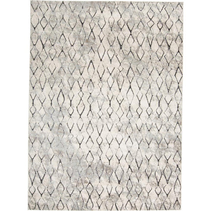 Kano Contemporary Distressed Rug, Ivory/Charcoal, 4ft-3in x 6ft-3in Accent Rug, 8643872FSNDCHLC16