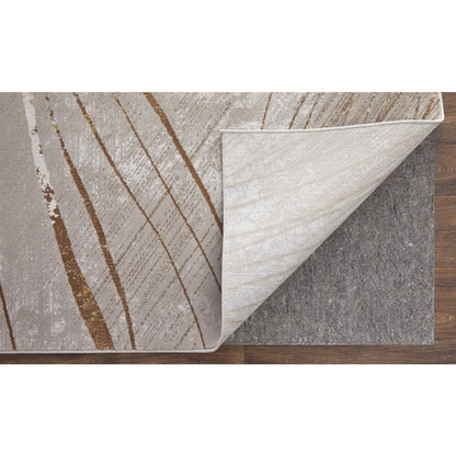 Waldor Modern Abstract, Taupe/Brown/Silver, 8' x 11' Area Rug