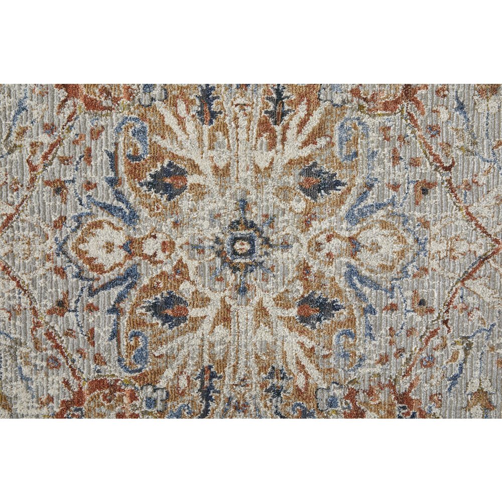 Kaia Transitional Medallion, Orange/Ivory/Blue, 12' x 15' Area Rug