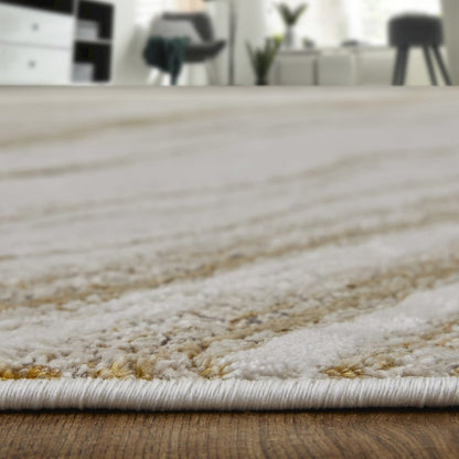 Aura Modern Abstract, Ivory/Taupe/Gold, 1'-8" x 2'-10" Accent Rug