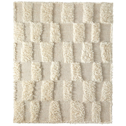 Ashby Transitional Geometric, Ivory, 5'-6" x 8'-6" Area Rug