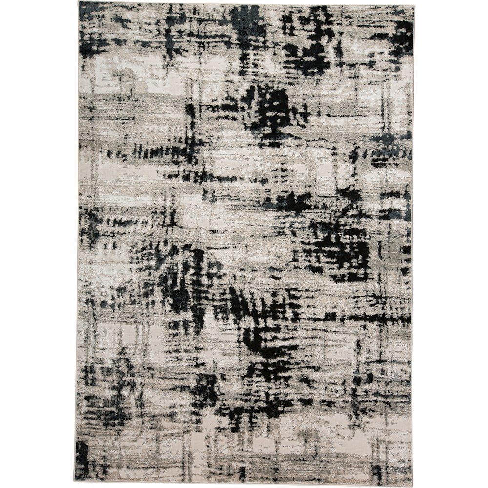 Micah Modern Abstract, Black/White/Gray, 12' x 15' Area Rug