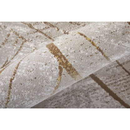 Waldor Modern Abstract, Taupe/Brown/Silver, 8' x 11' Area Rug