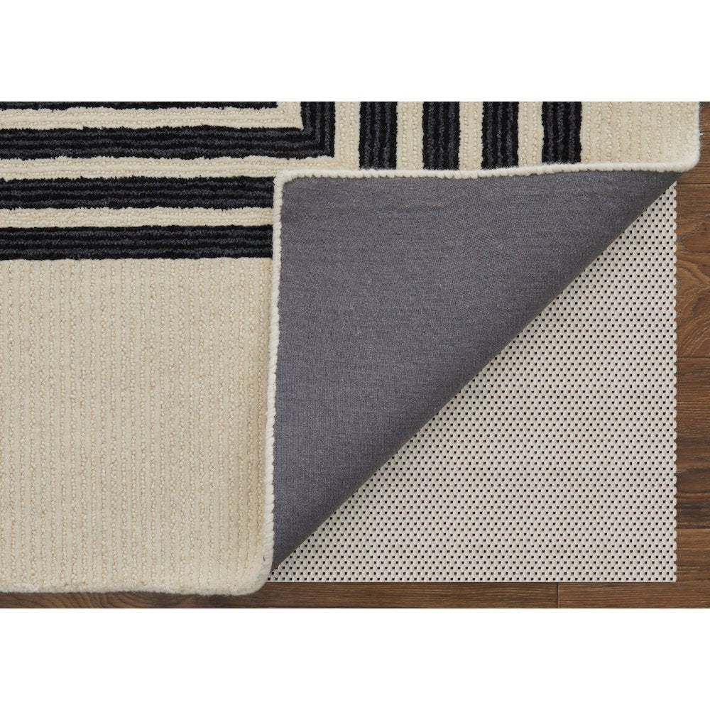 Maguire Transitional Abstract, Gray/Ivory/Black, 3'-6" x 5'-6" Accent Rug