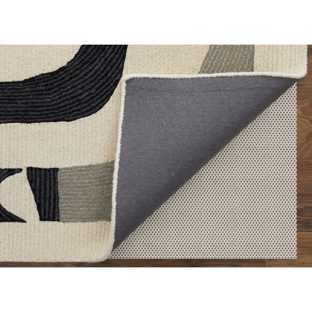 Maguire Transitional Abstract, Ivory/Gray/Black, 3'-6" x 5'-6" Accent Rug