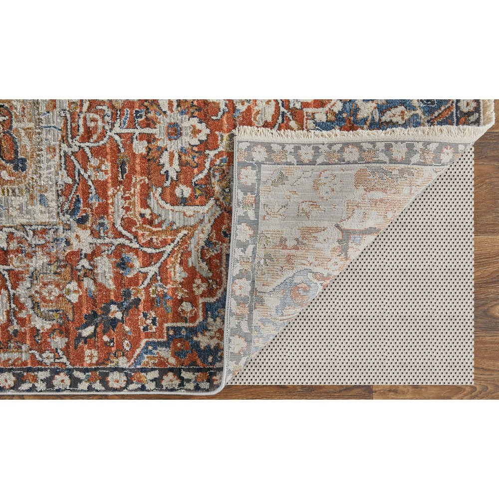 Kaia Transitional Medallion, Orange/Ivory/Blue, 12' x 15' Area Rug