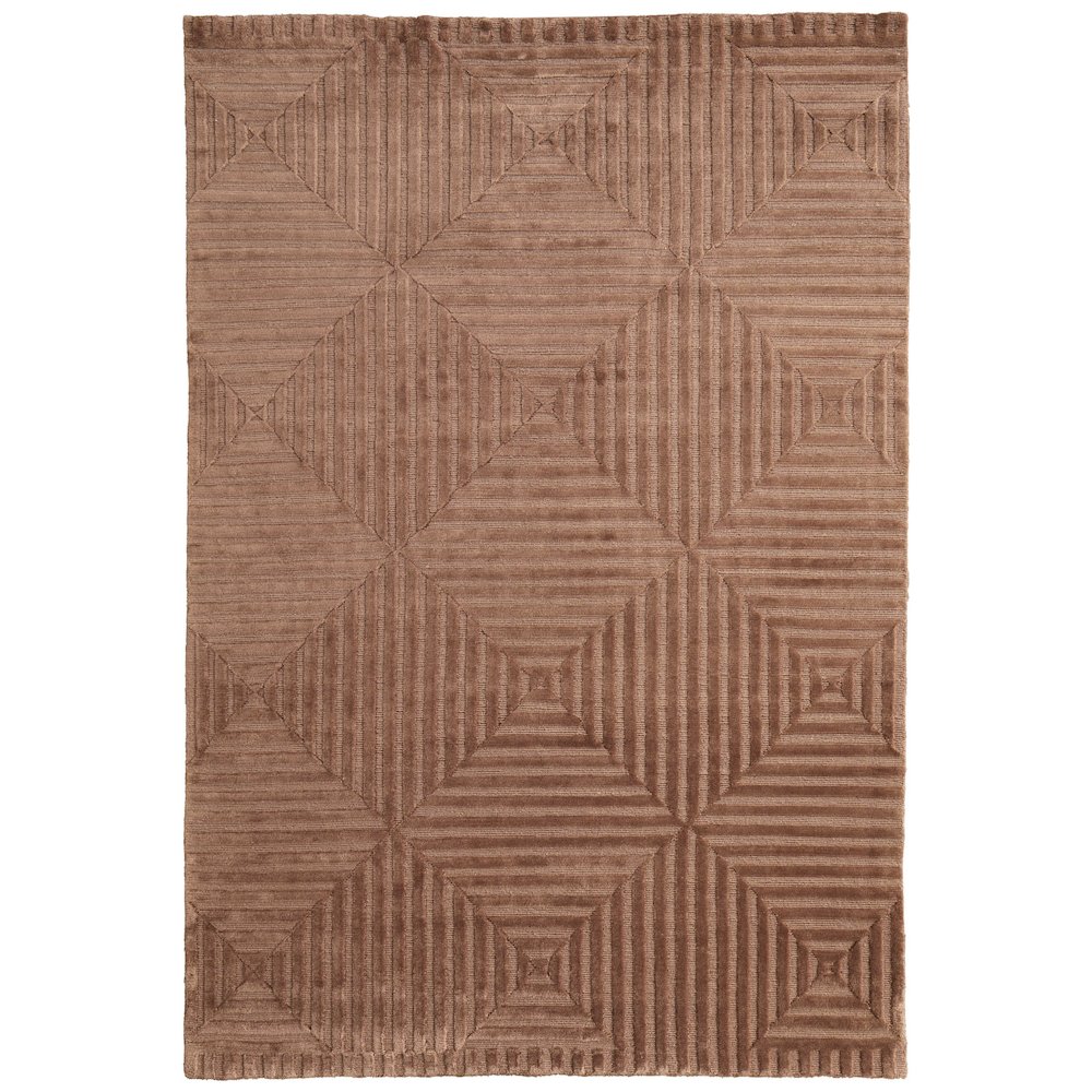 Channels Modern Geometric, Orange/Brown, 7'-9" x 9'-9" Area Rug