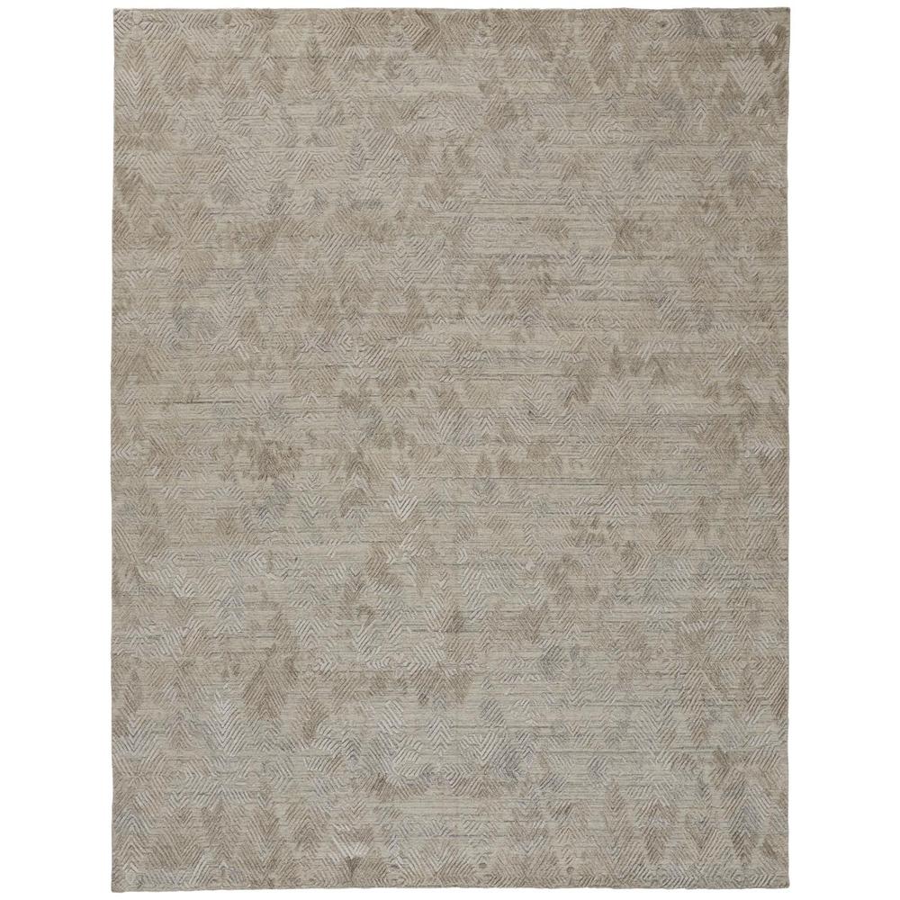 Elias Abstract Chevron Accent Rug, Oyster Gray/Taos Taupe, 3ft-6in x 5ft-6in, ELS6718FGRYBRNC50