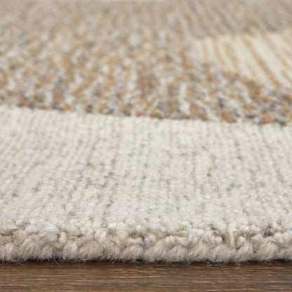 Pollock Modern Watercolor, Brown/Tan/Ivory, 10' x 14' Area Rug