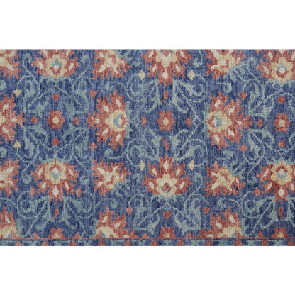 Beall Luxury Wool Rug, Ornamental Floral, Blue, 8ft-6in x 11ft-6in Area Rug, BEA6713FBLU000G50