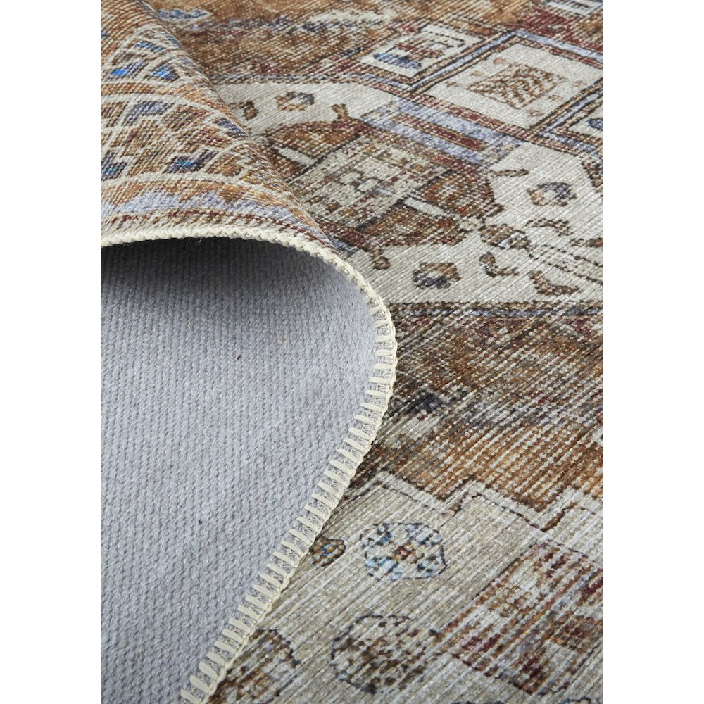 Percy Vintage Medallion Rug, Terracotta/Country Blue, 9ft-2in x 12ft Area Rug, PRC39ANFTAN000G22