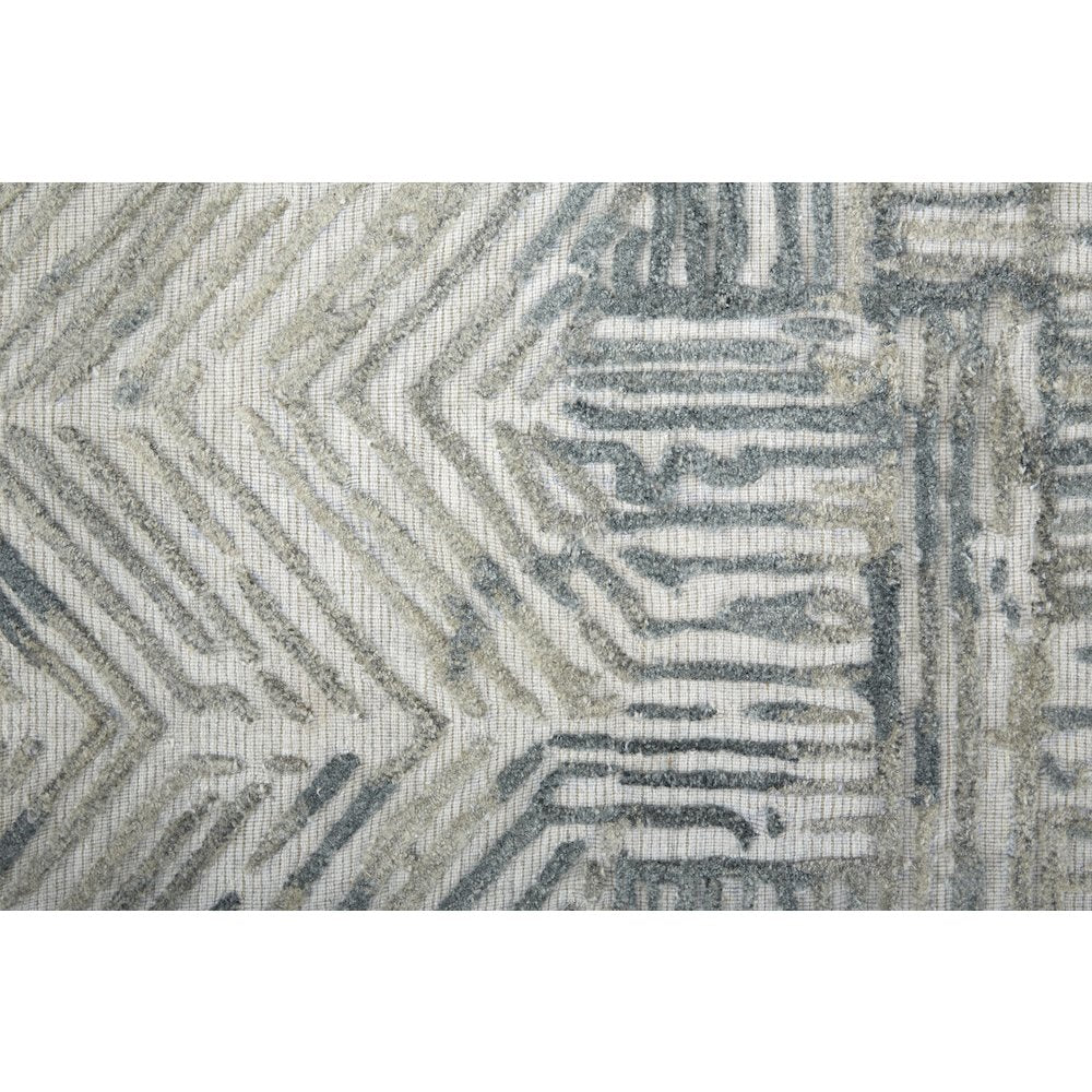 Elias Modern Abstract, Green/Blue/Ivory, 2' x 3' Accent Rug