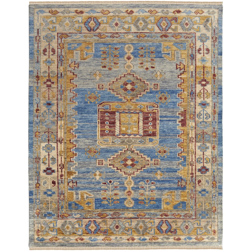 Fillmore Traditional Geometric, Blue/Yellow/Red, 3' x 5' Accent Rug