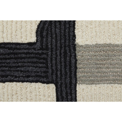Maguire Transitional Abstract, Ivory/Gray/Black, 3'-6" x 5'-6" Accent Rug