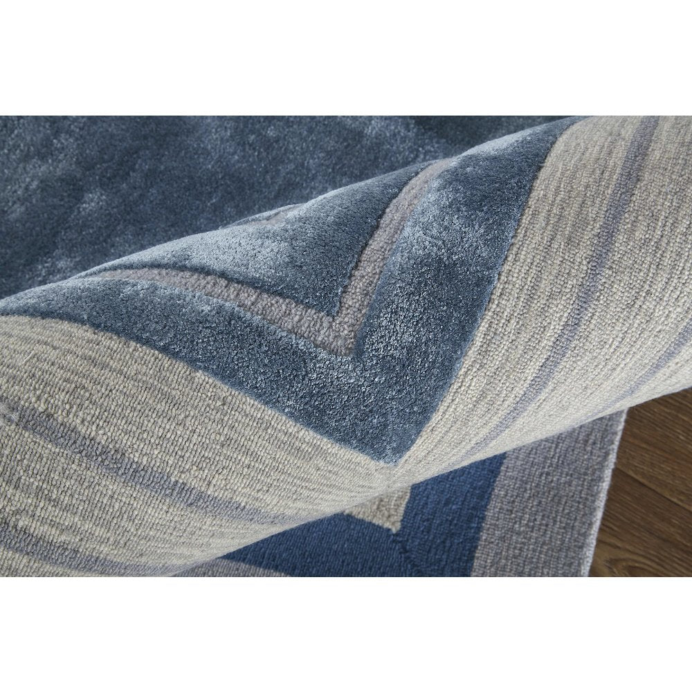 Nash Modern Geometric, Blue/Ivory/Gray, 10' x 14' Area Rug