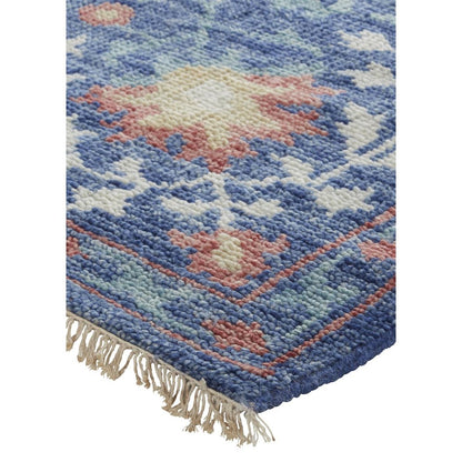 Beall Luxury Wool Rug, Ornamental Floral, Blue, 8ft-6in x 11ft-6in Area Rug, BEA6713FBLU000G50