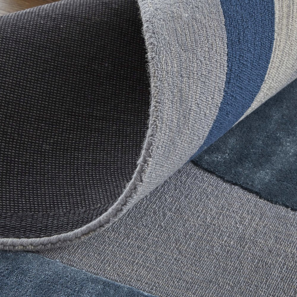 Nash Modern Geometric, Blue/Ivory/Gray, 10' x 14' Area Rug