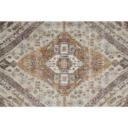 Percy Vintage Medallion Rug, Terracotta/Country Blue, 9ft-2in x 12ft Area Rug, PRC39ANFTAN000G22