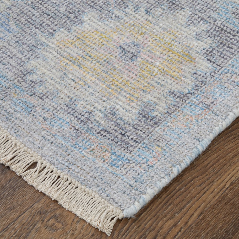 Transitional Floral & Botanical, Blue/Yellow/Orange, 3'-6" x 5'-6" Accent Rug