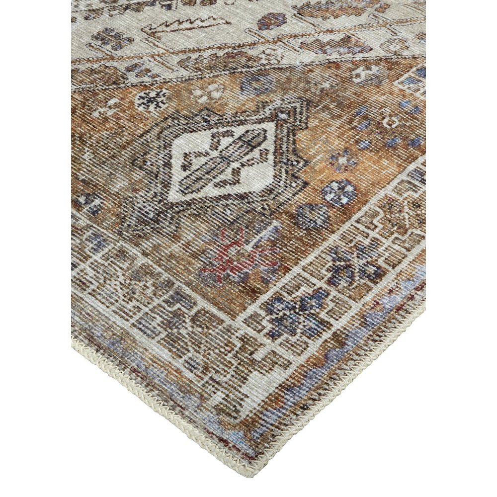 Percy Vintage Medallion Rug, Terracotta/Country Blue, 9ft-2in x 12ft Area Rug, PRC39ANFTAN000G22