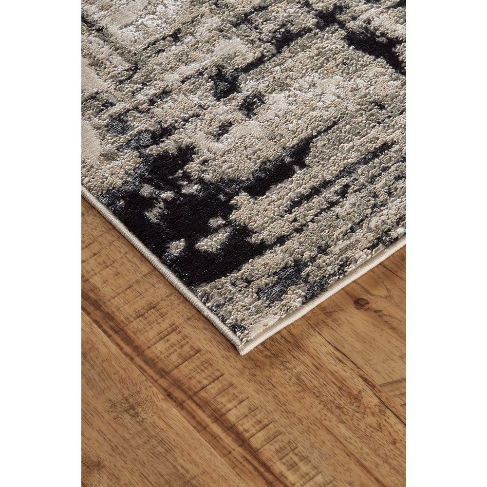 Micah Modern Abstract, Black/White/Gray, 12' x 15' Area Rug