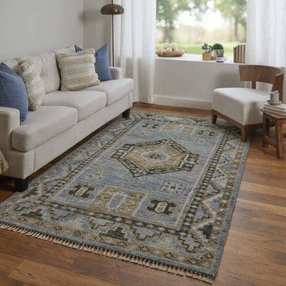 Fillmore Traditional Medallion, Blue/Green, 9' x 12' Area Rug