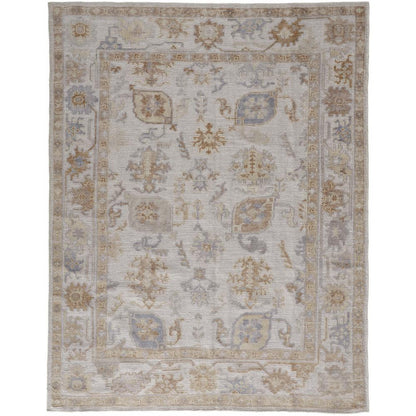Wendover Eco Friendly PET Oushak Rug, Warm Gray/Ivory Cream, 8ft x 10ft Area Rug, WND6846FSLV000F00