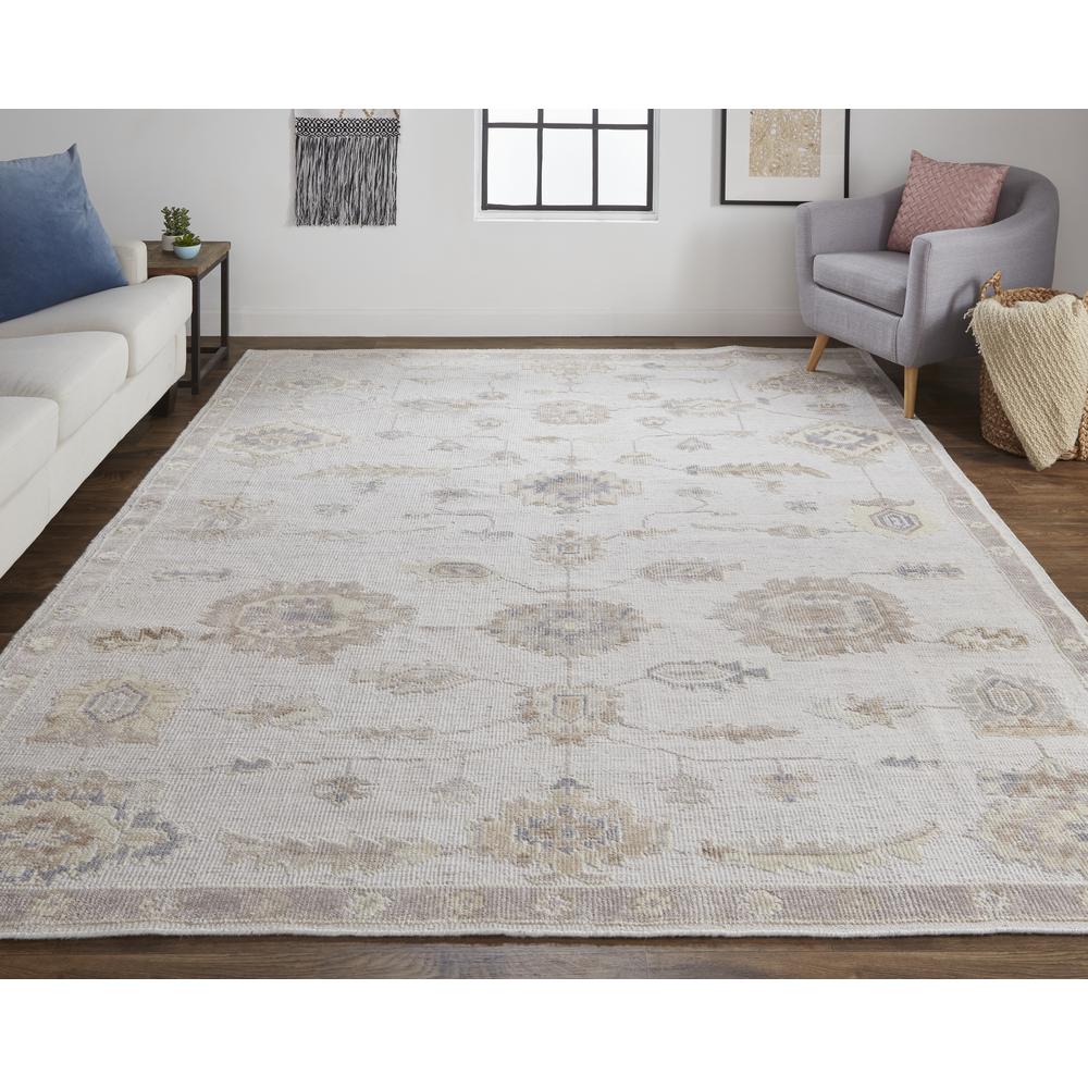 Wendover Eco Friendly PET Oushak Rug, Warm Gray/Ivory Cream, 8ft x 10ft Area Rug, WND6846FSLV000F00