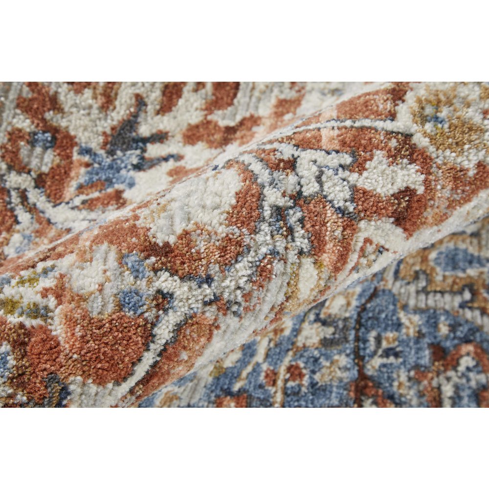 Kaia Transitional Medallion, Orange/Ivory/Blue, 12' x 15' Area Rug