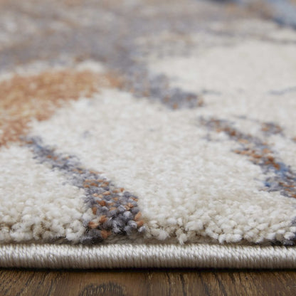 Gilmore Modern Watercolor, Blue/Orange/Gray, 5'-3" x 8' Area Rug