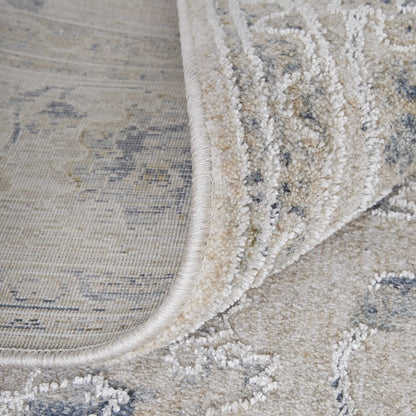 Pasha Transitional Floral & Botanical, Ivory/Taupe/Blue, 5' x 7'-6" Area Rug