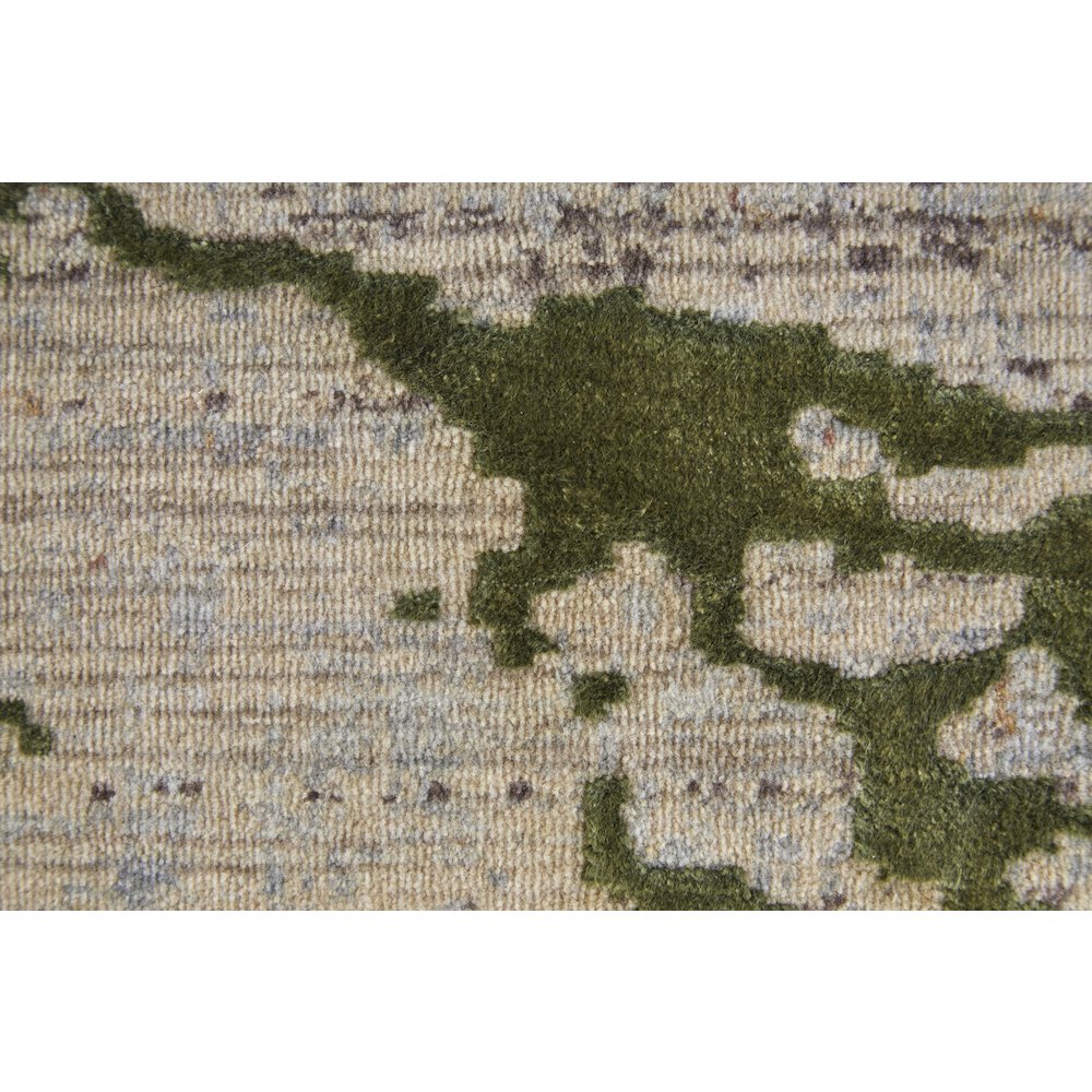 Pryor Modern Abstract, Taupe/Green/Tan, 6'-7" x 9'-6" Area Rug