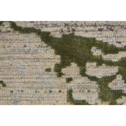 Pryor Modern Abstract, Taupe/Green/Tan, 6'-7" x 9'-6" Area Rug