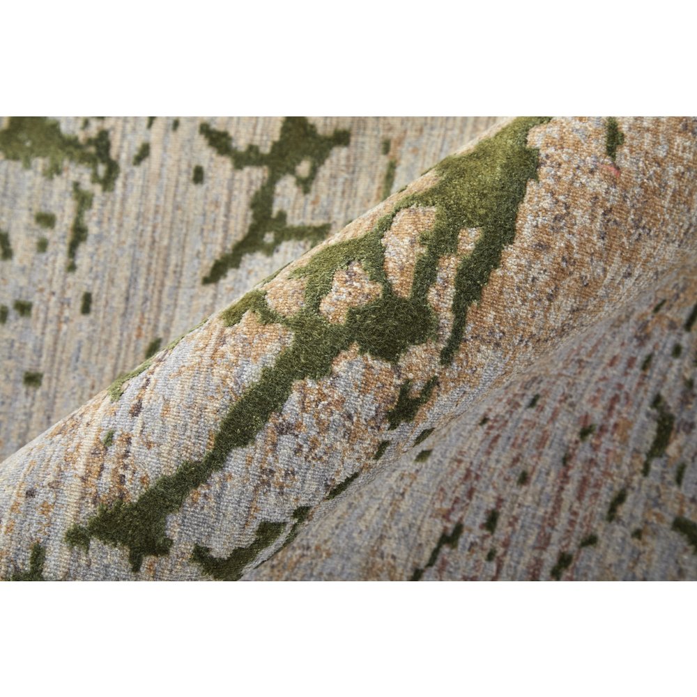 Pryor Modern Abstract, Taupe/Green/Tan, 6'-7" x 9'-6" Area Rug