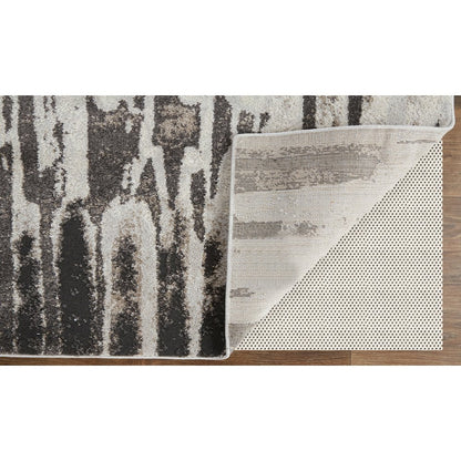 Vancouver Modern Abstract, Ivory/Brown/Gray, 10' x 14' Area Rug