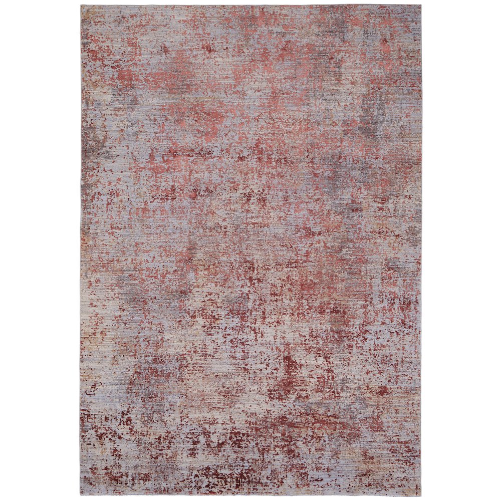 Pryor Modern Watercolor, Red/Gray/Blue, 7'-10" x 10' Area Rug