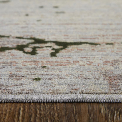 Pryor Modern Abstract, Taupe/Green/Tan, 6'-7" x 9'-6" Area Rug