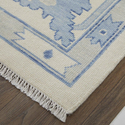 Karina Transitional Floral & Botanical, Ivory/Blue, 5'-6" x 8'-6" Area Rug