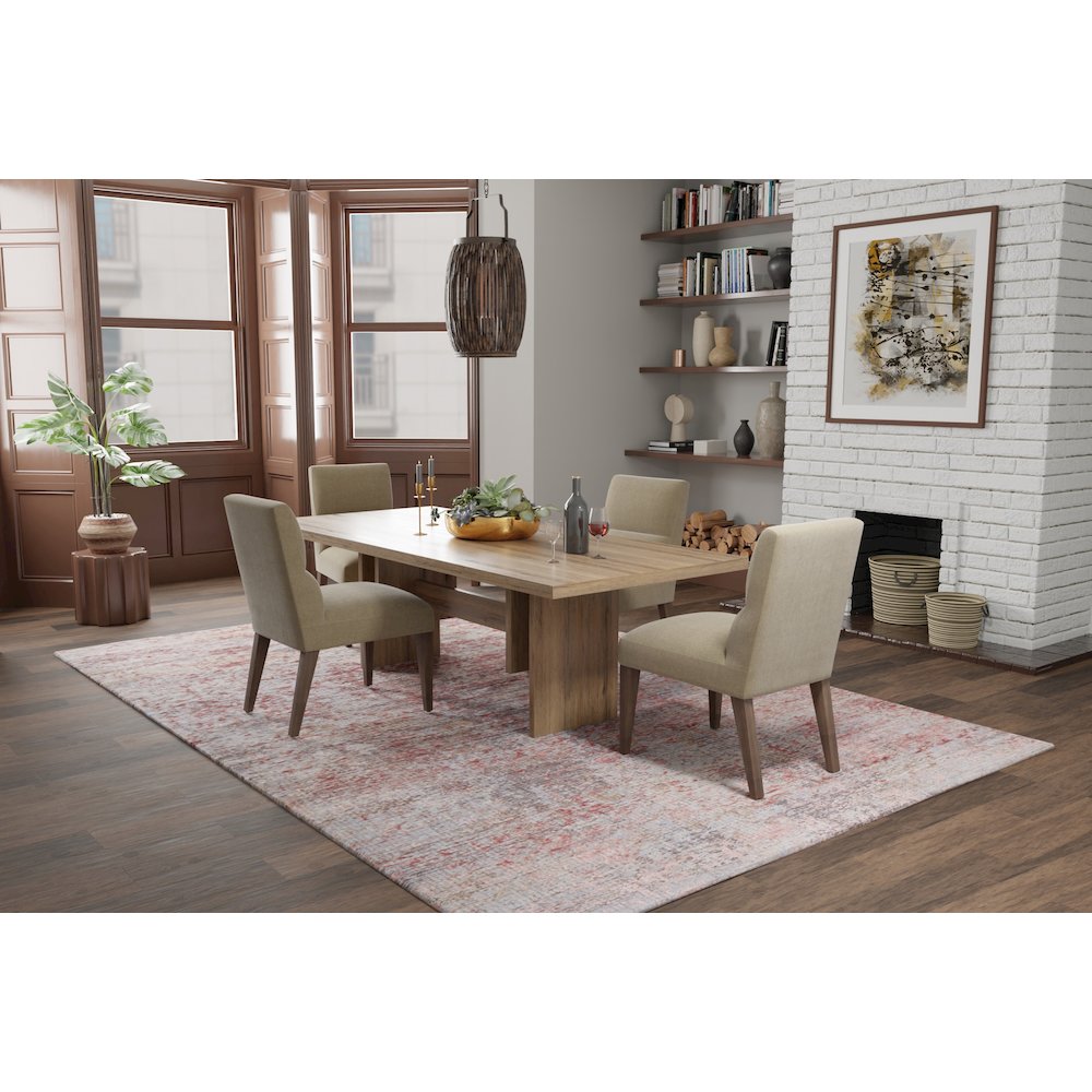 Pryor Modern Watercolor, Red/Gray/Blue, 7'-10" x 10' Area Rug