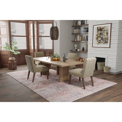 Pryor Modern Watercolor, Red/Gray/Blue, 7'-10" x 10' Area Rug