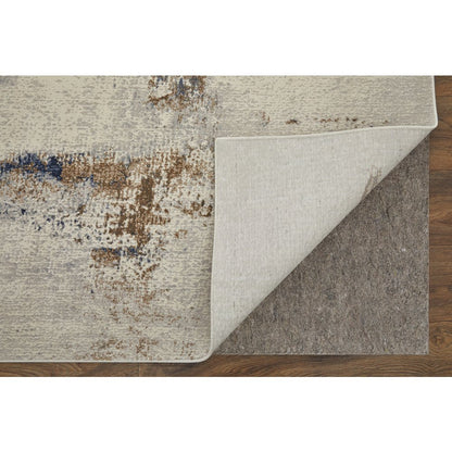 Clio Modern Abstract, Ivory/Blue/Brown, 7'-9" x 10' Area Rug
