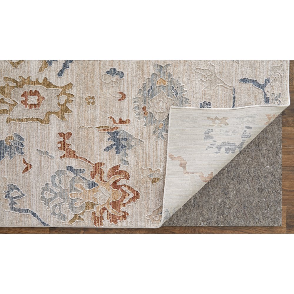 Pasha Transitional Floral & Botanical, Ivory/Blue/Gold, 7'-10" x 10'-3" Area Rug
