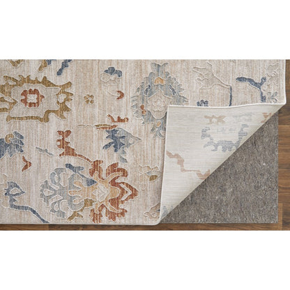Pasha Transitional Floral & Botanical, Ivory/Blue/Gold, 7'-10" x 10'-3" Area Rug