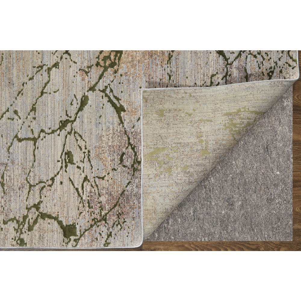 Pryor Modern Abstract, Taupe/Green/Tan, 6'-7" x 9'-6" Area Rug
