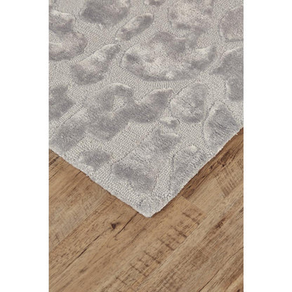 Mali Lustrous Tufted Abstract Rug, Silver Gray, 8ft x 11ft Area Rug, 7178629FALL000G99
