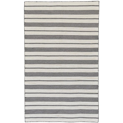 Duprine Eco-Friendly PET Rug, Outdoor, Black/White, 8ft x 11ft Area Rug, 7220560FBLK000G99