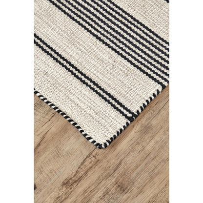Duprine Eco-Friendly PET Rug, Outdoor, Black/White, 8ft x 11ft Area Rug, 7220560FBLK000G99
