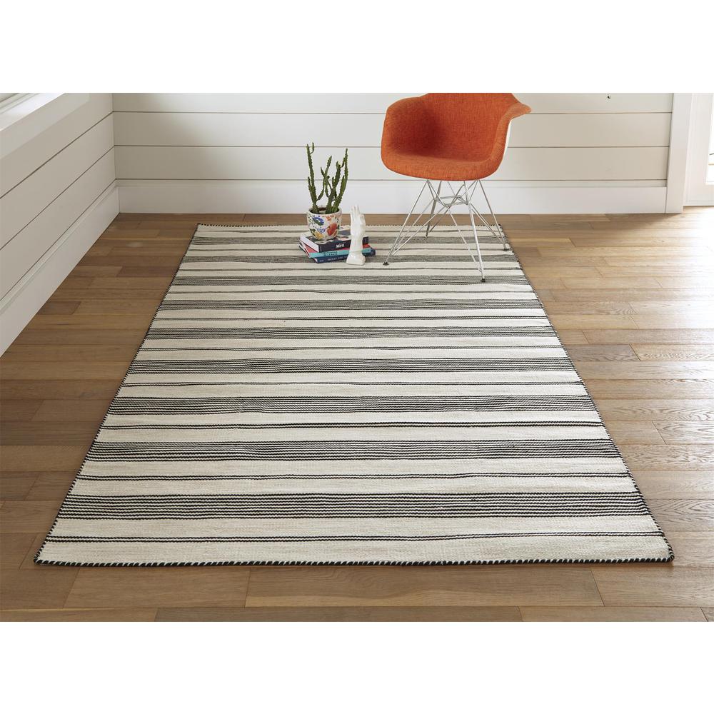 Duprine Eco-Friendly PET Rug, Outdoor, Black/White, 8ft x 11ft Area Rug, 7220560FBLK000G99