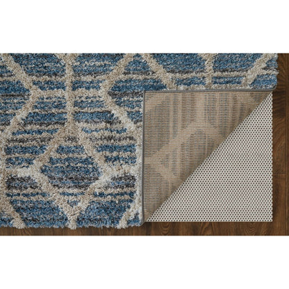 Mynka Transitional Diamond, Blue/Ivory, 2' x 3' Accent Rug